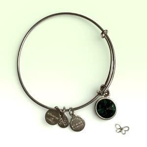 🥳 3/$26 Alex and Ani May Birthstone Emerald Crystal Bangle Bracelet